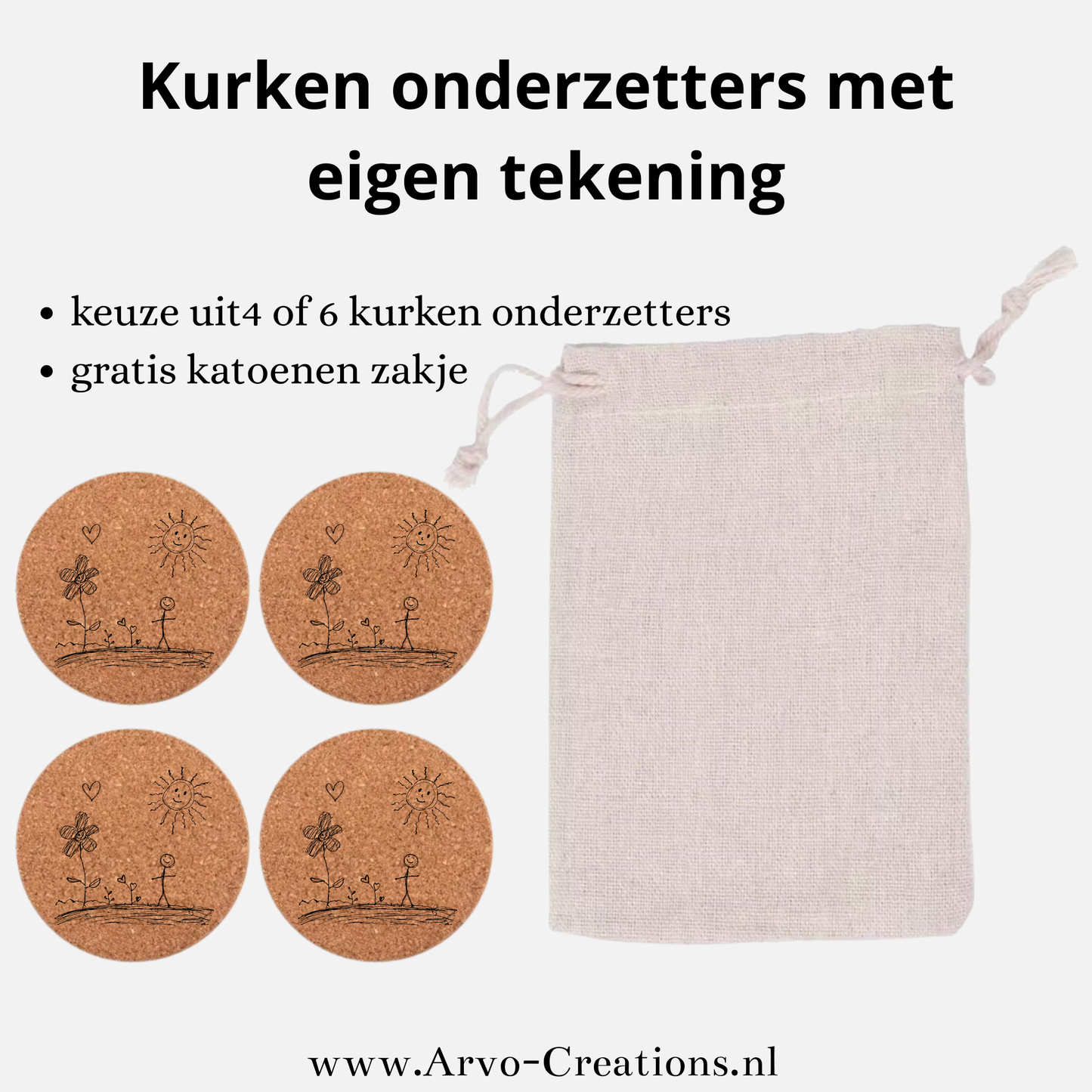 Kindertekening naar onderzetters