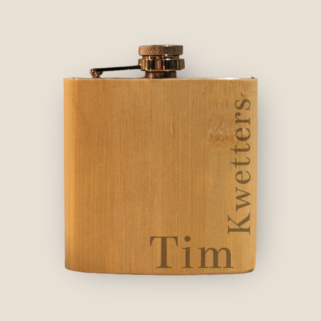 Veldfles met naam hout