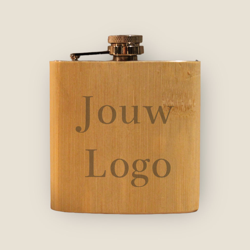 Veldfles met naam hout