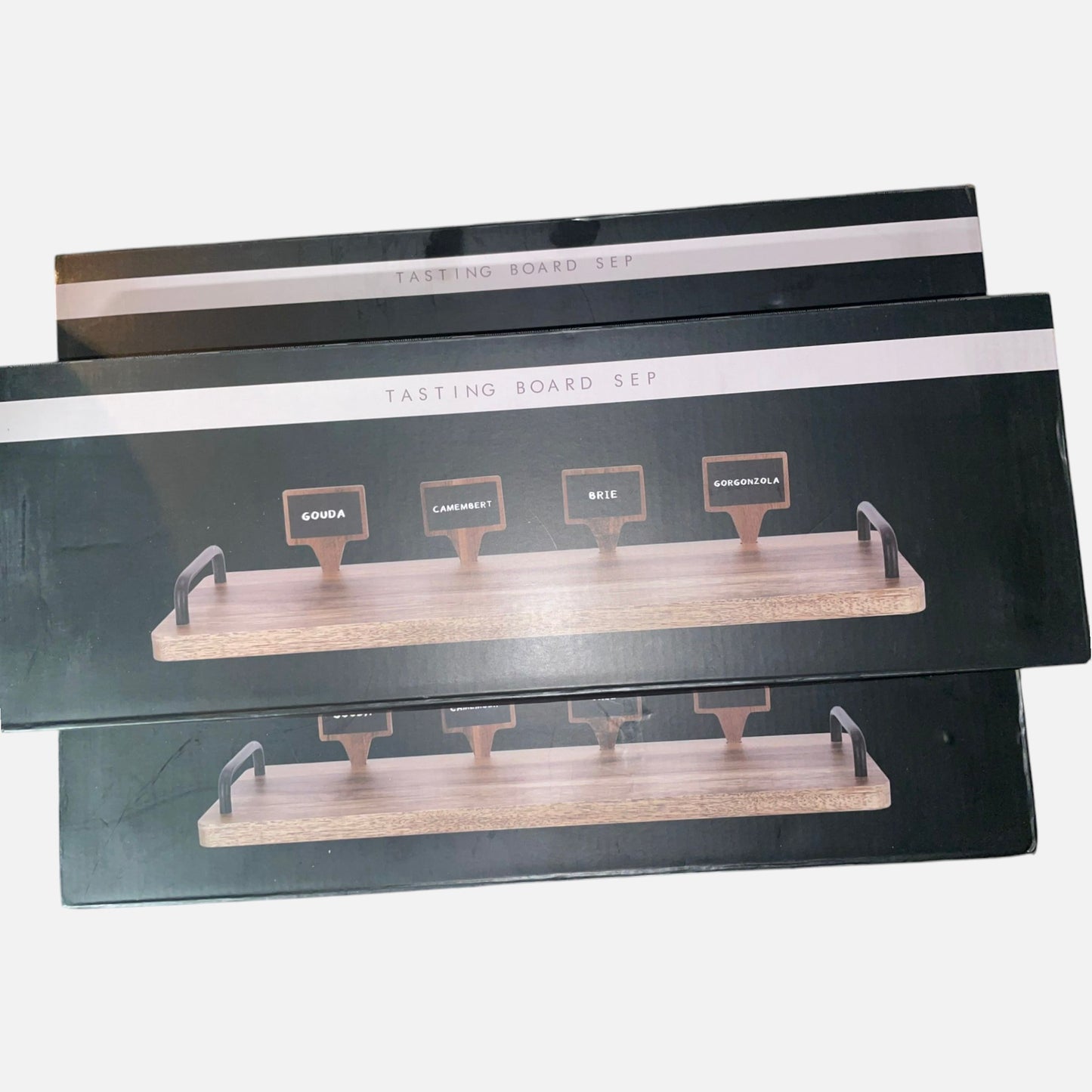 Borrelplank met 4 krijtbordjes