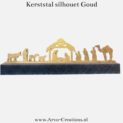 Kerststal silhouet Goud