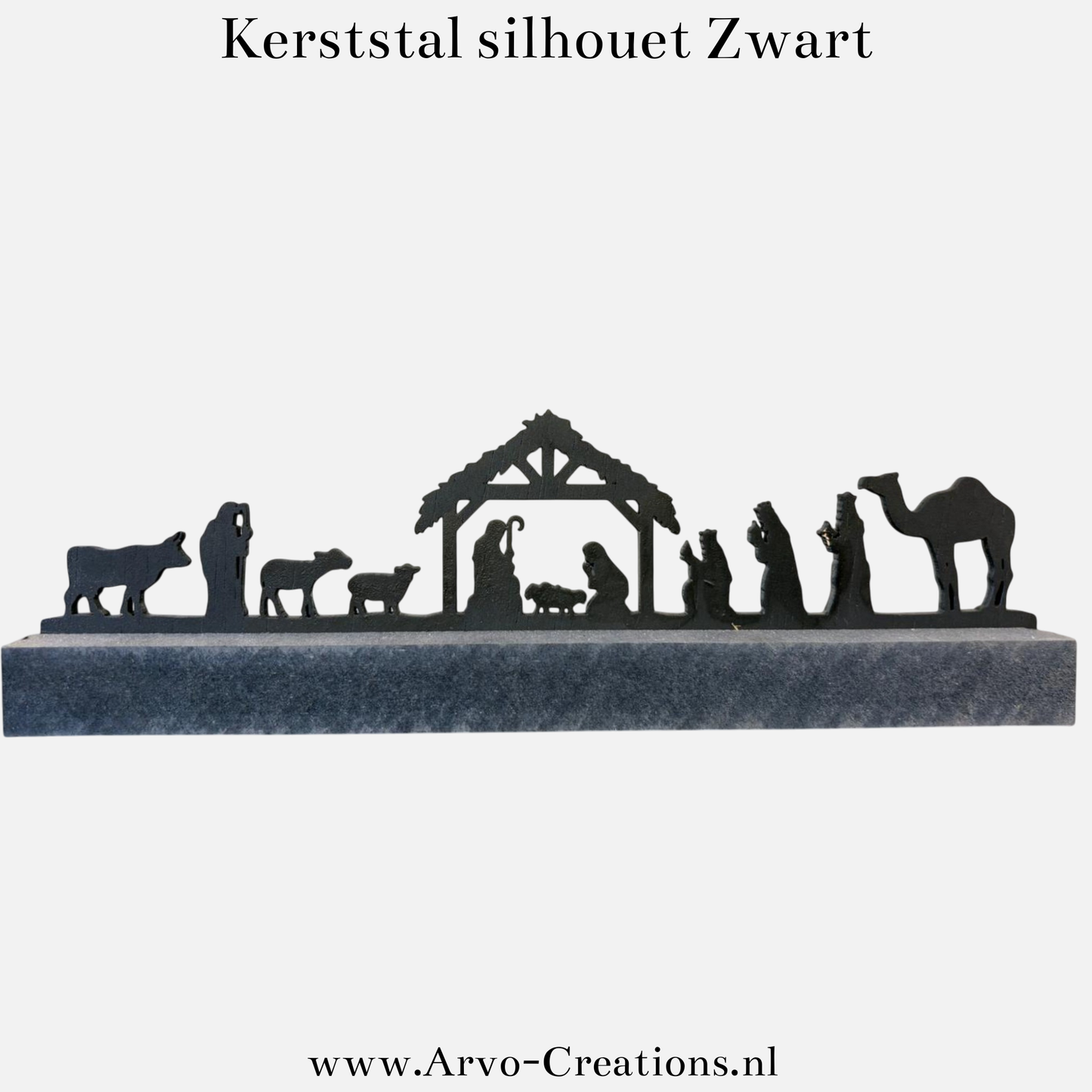 Kerststal silhouet Zwart