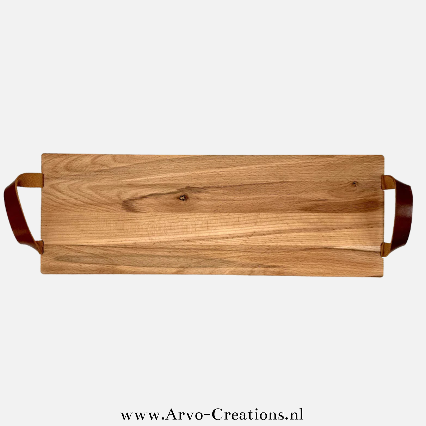 Borrelplank Nadine 48x17x2 cm (leren handvat)
