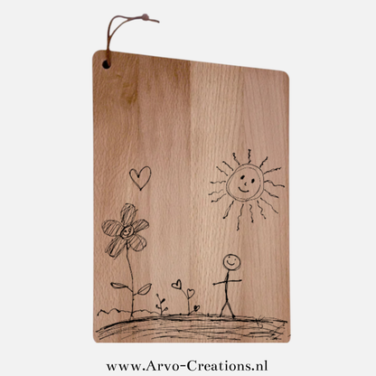 Borrelplank met eigen tekening