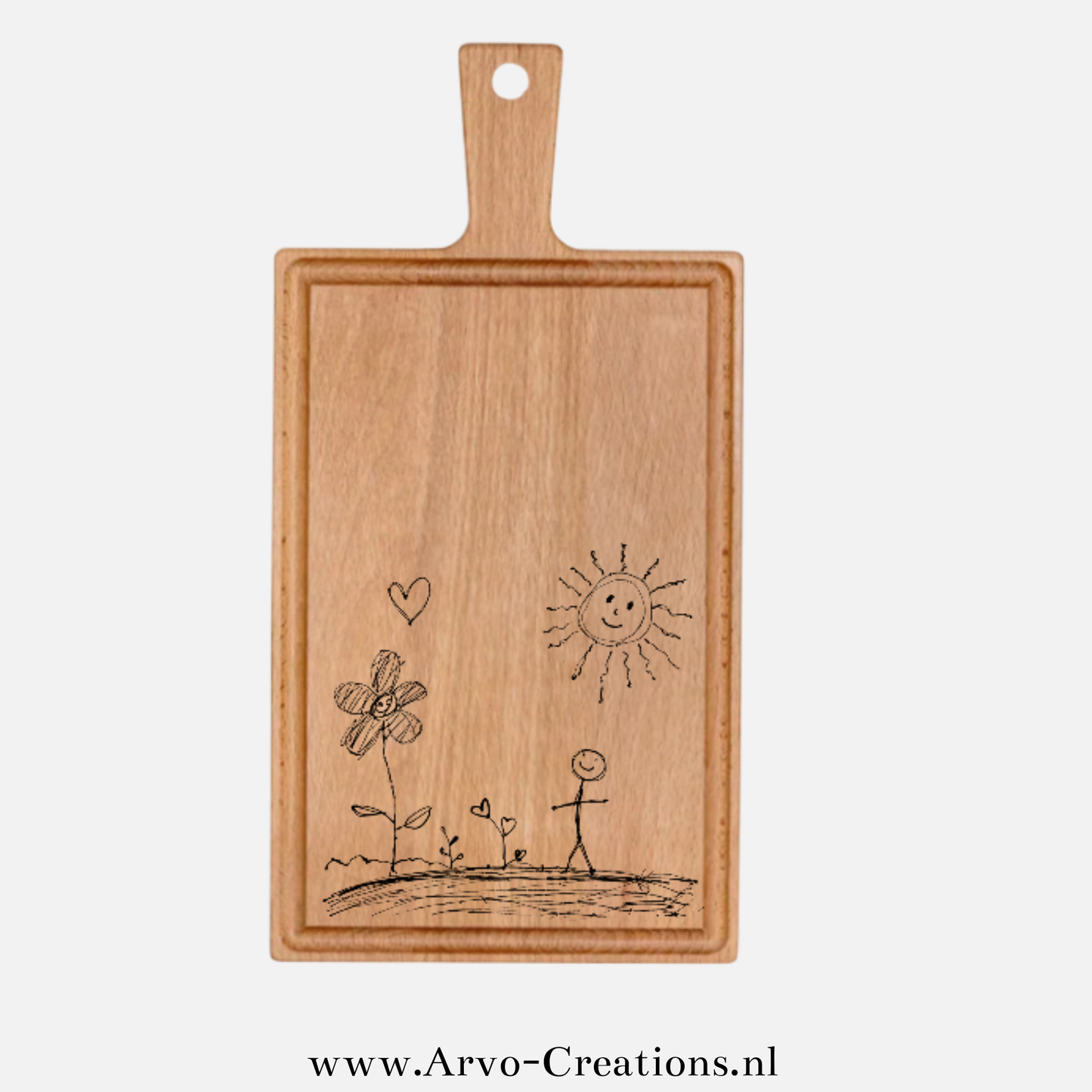 Borrelplank met eigen tekening