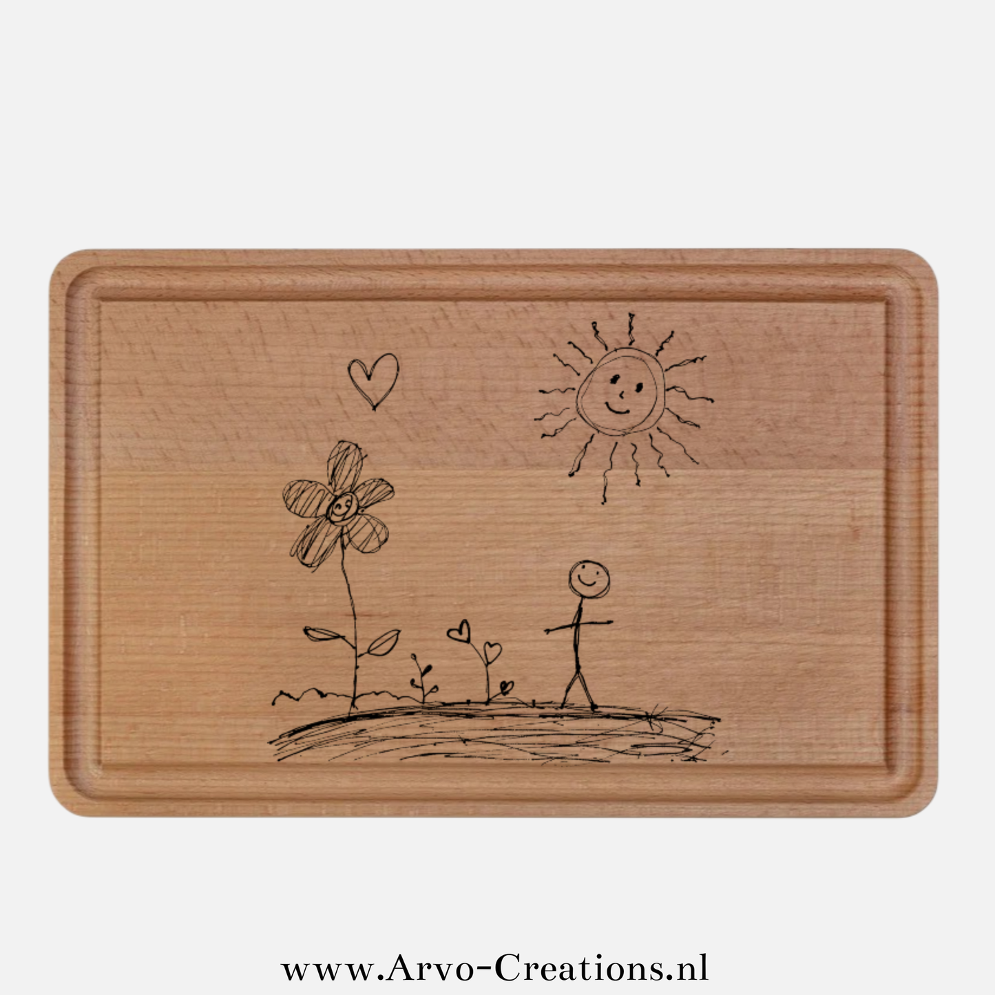 Borrelplank met eigen tekening