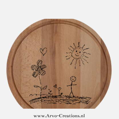 Borrelplank met eigen tekening
