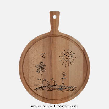 Borrelplank met eigen tekening