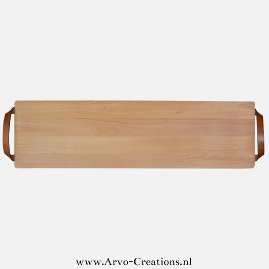 Borrelplank Mattias 69x19x2 cm (leren handvat)