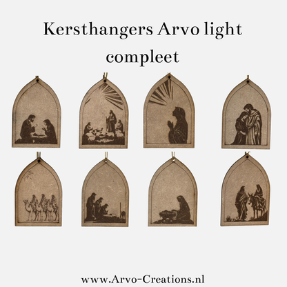 Kersthangers compleet set van 8 hangers